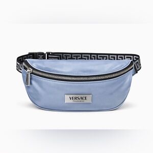 Versace Greek Key Belt Bag Crossbody Blue NWOT
